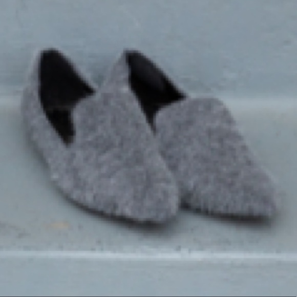 POL Mohair Style Pointed Toe Flats in Charcoal - Picture 2 of 9
